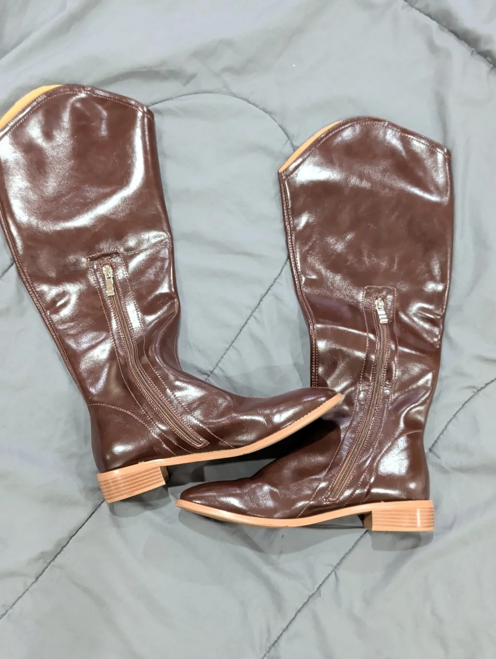 Brown Women's Knee-High Zip Boots